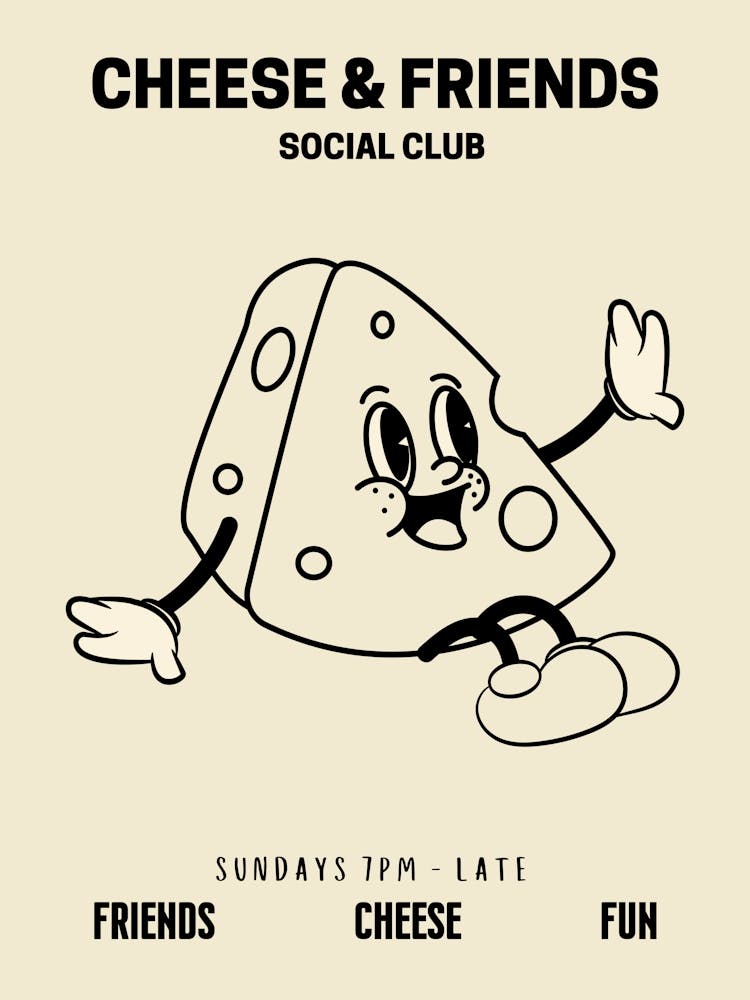 Cheese And Friends Social Club Retro Food Kitchen