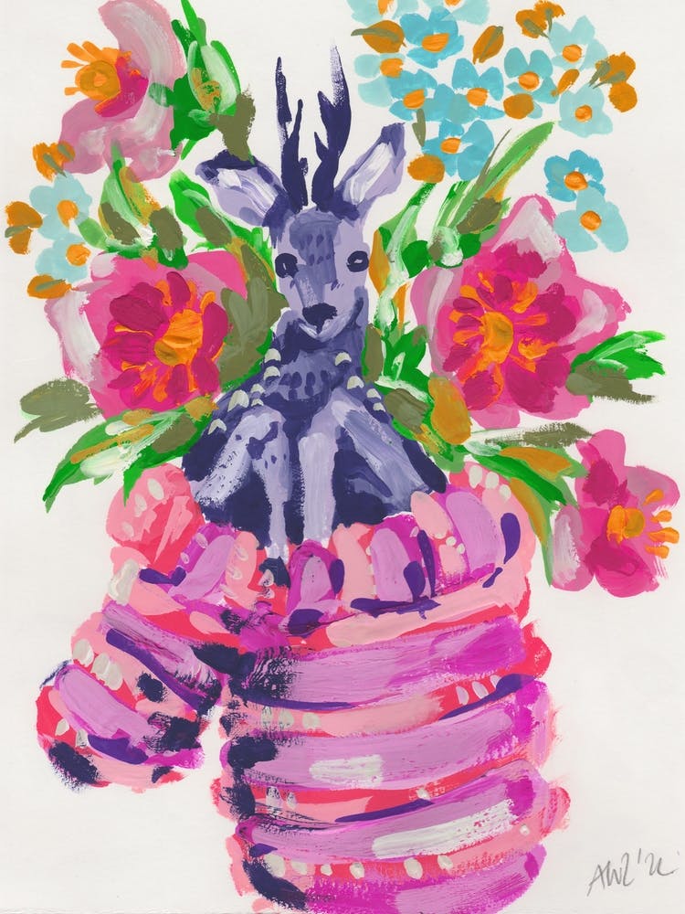 Deer In A Glove, pink