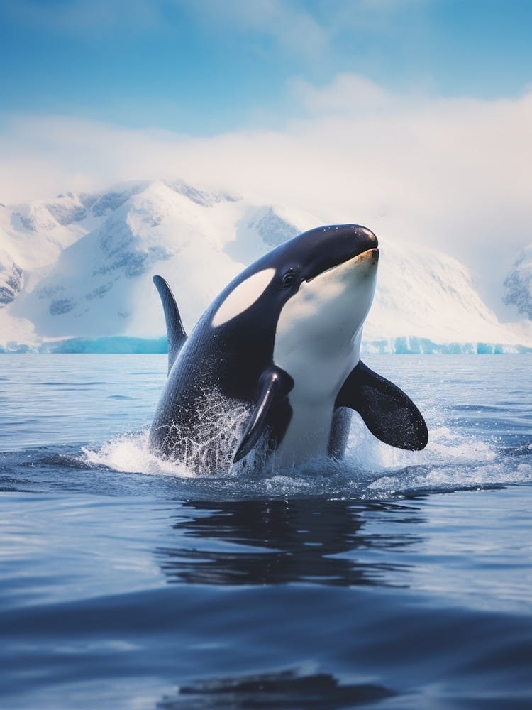 Icy Blue Realistic Photography Orca Whale 2