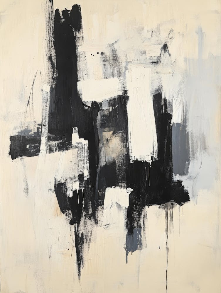 Abstract Black And White Painting 31