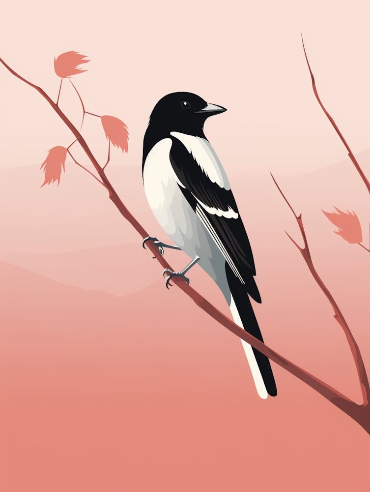Minimalistische Elster Illustration 5
