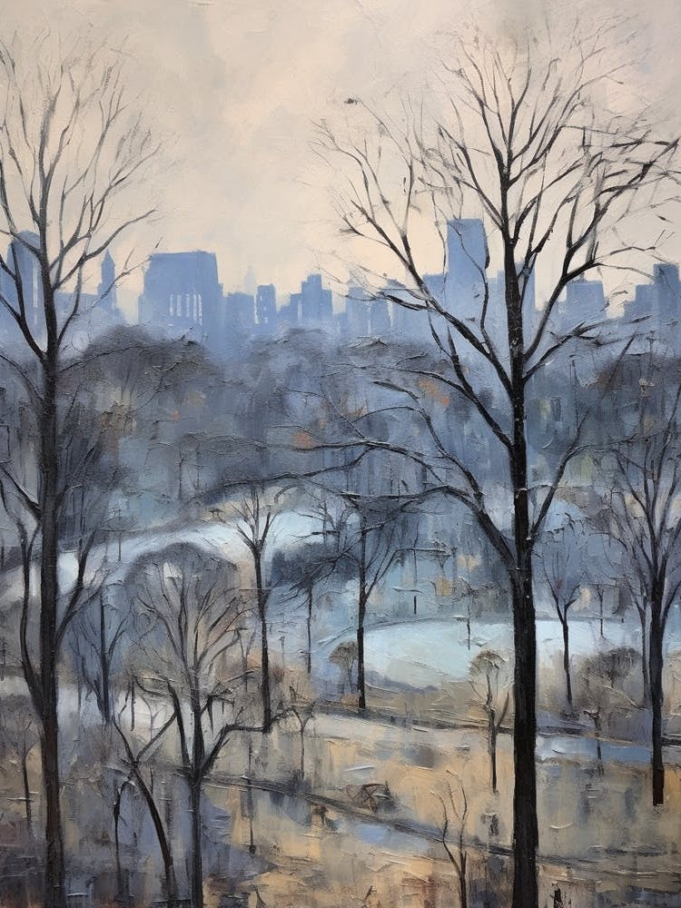 Winter City Park Painting Ibirapuera Park Bogota 1