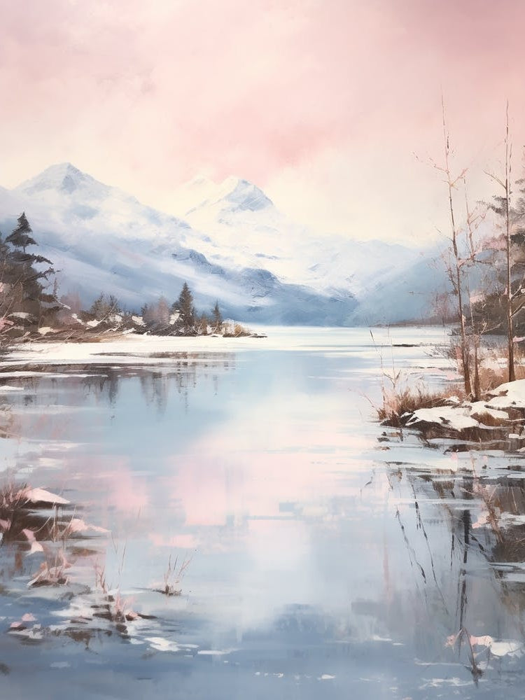 Dreamy Winter Painting Lake District United Kingdom 1