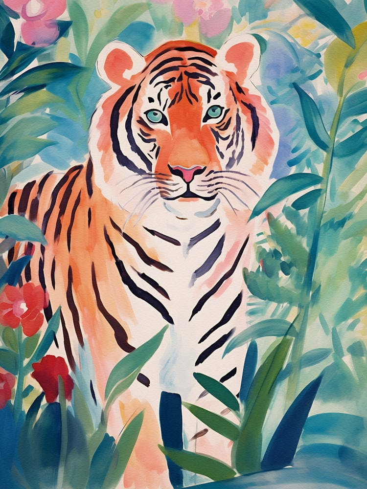 Tiger-Aquarellgemälde 2