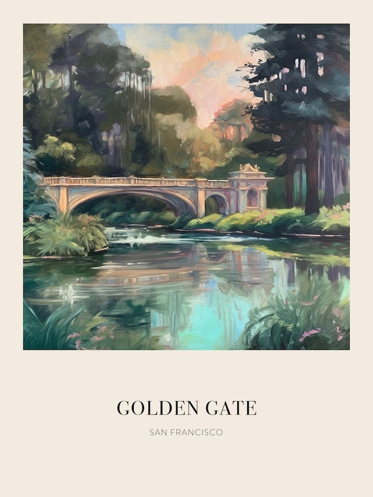 Golden Gate Park San Francisco Vintage Cezanne Inspired Poster