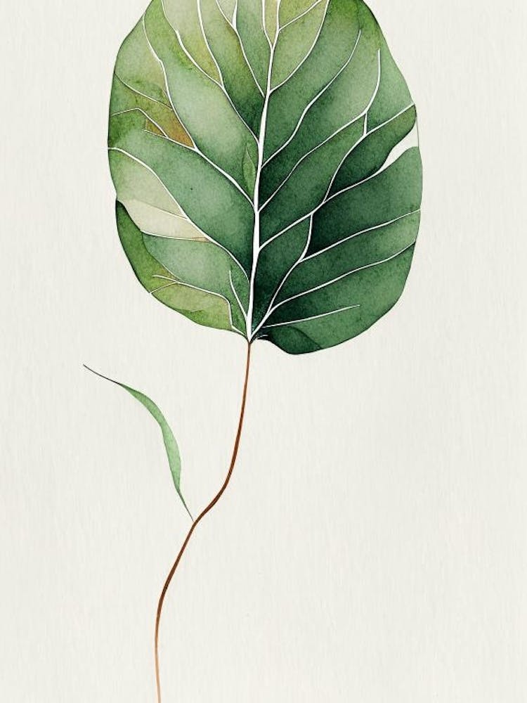 Wild Yam Leaf Minimalist Watercolour 2
