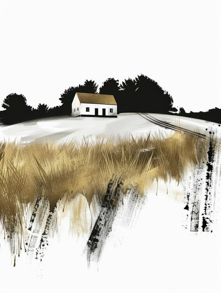 House In The Field Canvas Print