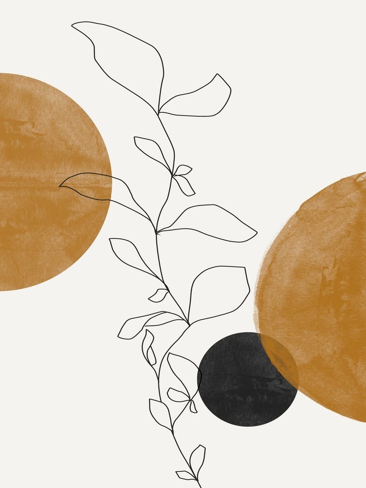 Abstract Painting With Plant