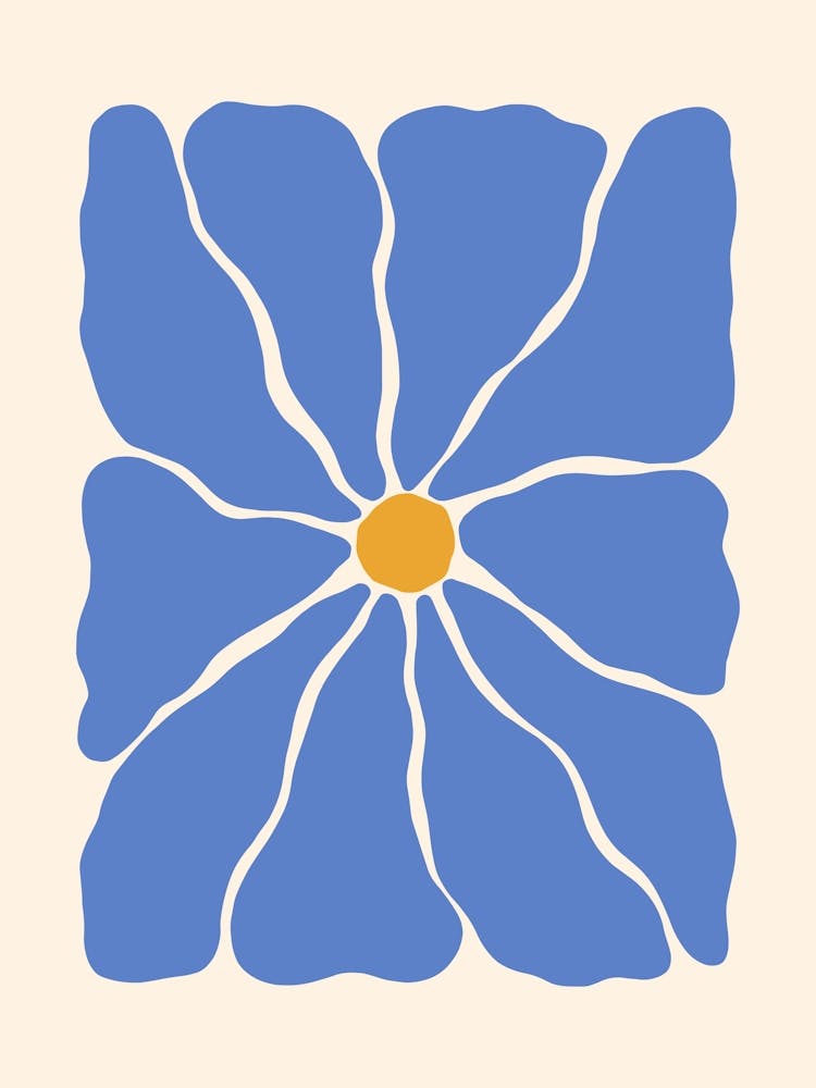 Abstract Flower 01 - Blue