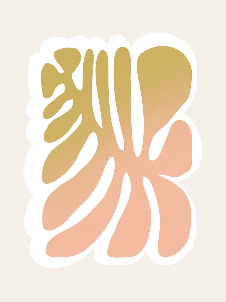 Bold Gradient Floral Ochre Peach Pink