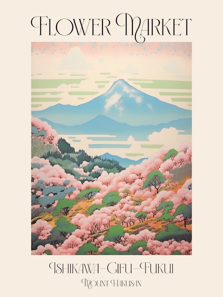 Flower Market Mount Hakusan In Ishikawa Gifu Fukui, Japanese Landscape 1 Poster