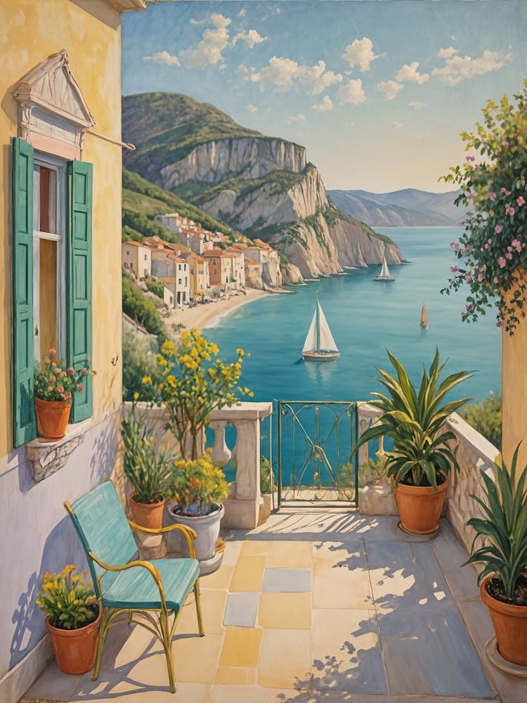Balcony With Sailboats 1