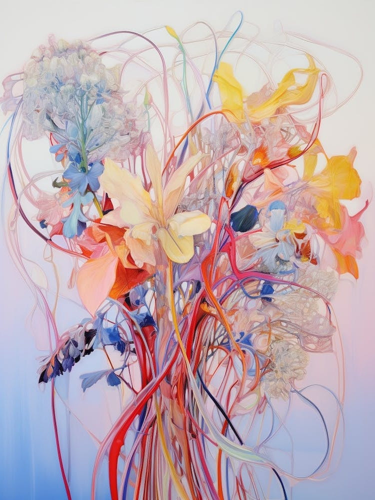 Abstract Flower Painting Kangaroo Paw 1