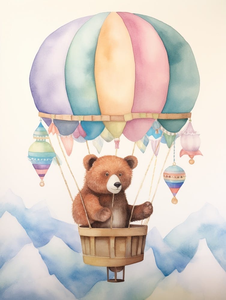 Baby Bear 5 In A Hot Air Balloon