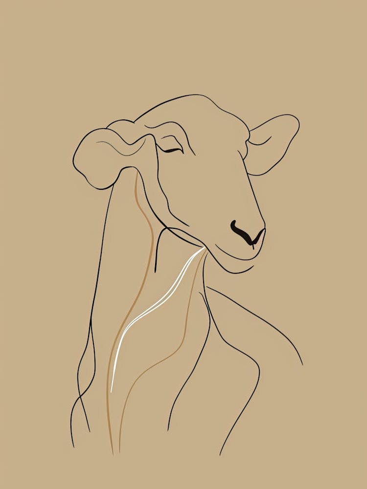 Sheep - Boho, Line Art 3