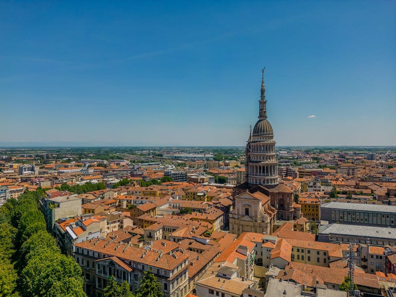 Top view of the beautiful Italian city of Novara