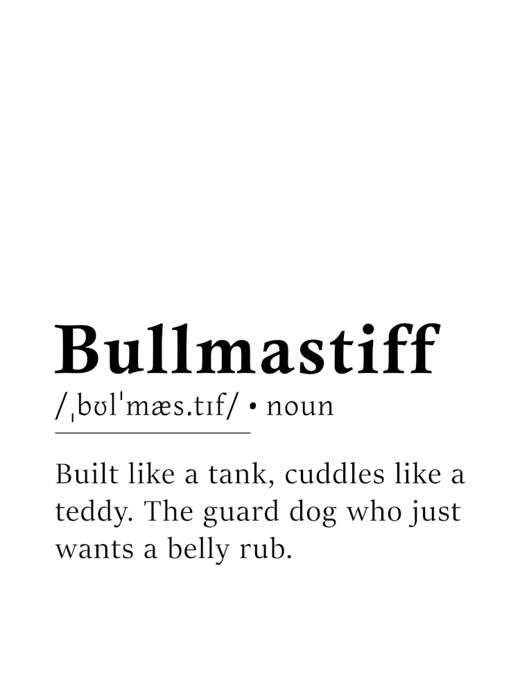 Affiche Définition Bullmastiff - Dictionnaire