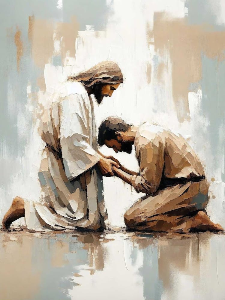 Foundation Of Faith, Christian Art, Jesus Supporting Man, Jesus Wall Art, Digital Lds Art, Bible Sketches, Digital Christian Painting
