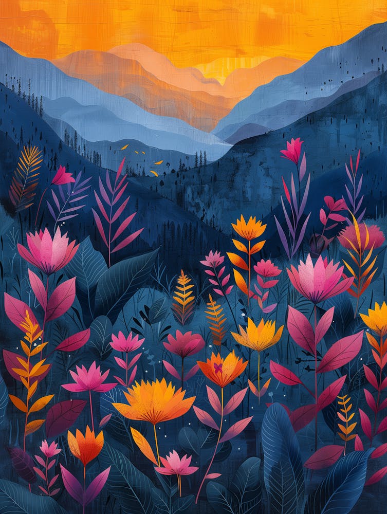 Sunset In The Mountains