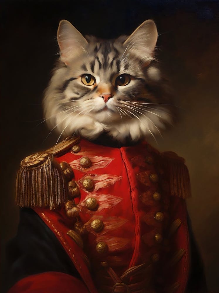 Victorian Animal Portrait, Dressed Animal Print, Royal Cat Poster, Royal Animal Painting, Renaissance Animal Portraits, Vintage Inspired Art 1