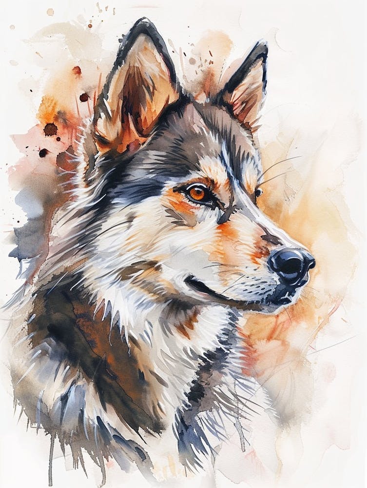 Siberian Husky Watercolor Painting 2