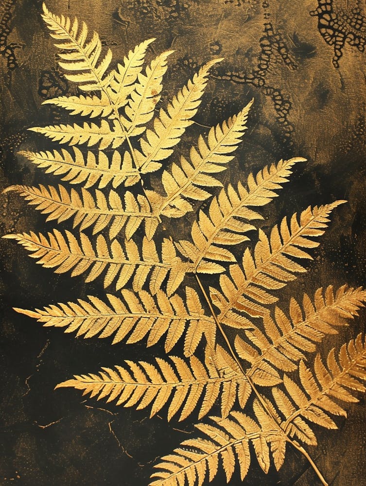 Golden Leather Fern Painting 2