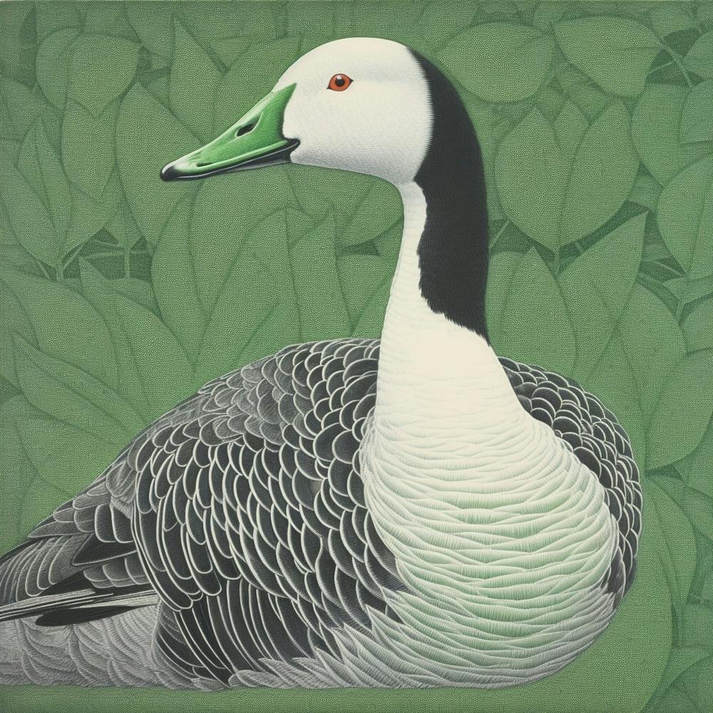 Ohara Koson Inspired Bird Painting Goose 2 Square