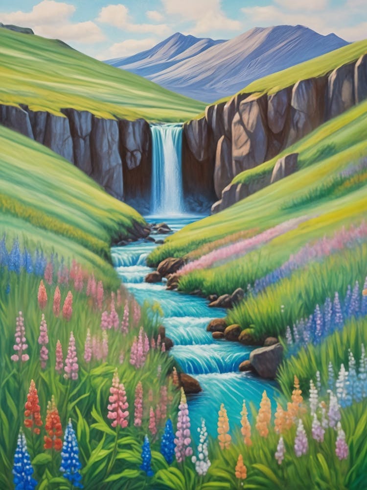 Serene Stream In Iceland