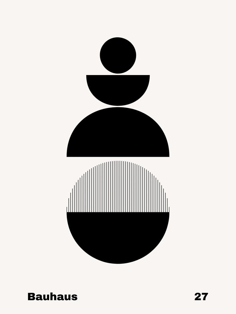 Geometric Bauhaus Poster B&W 27