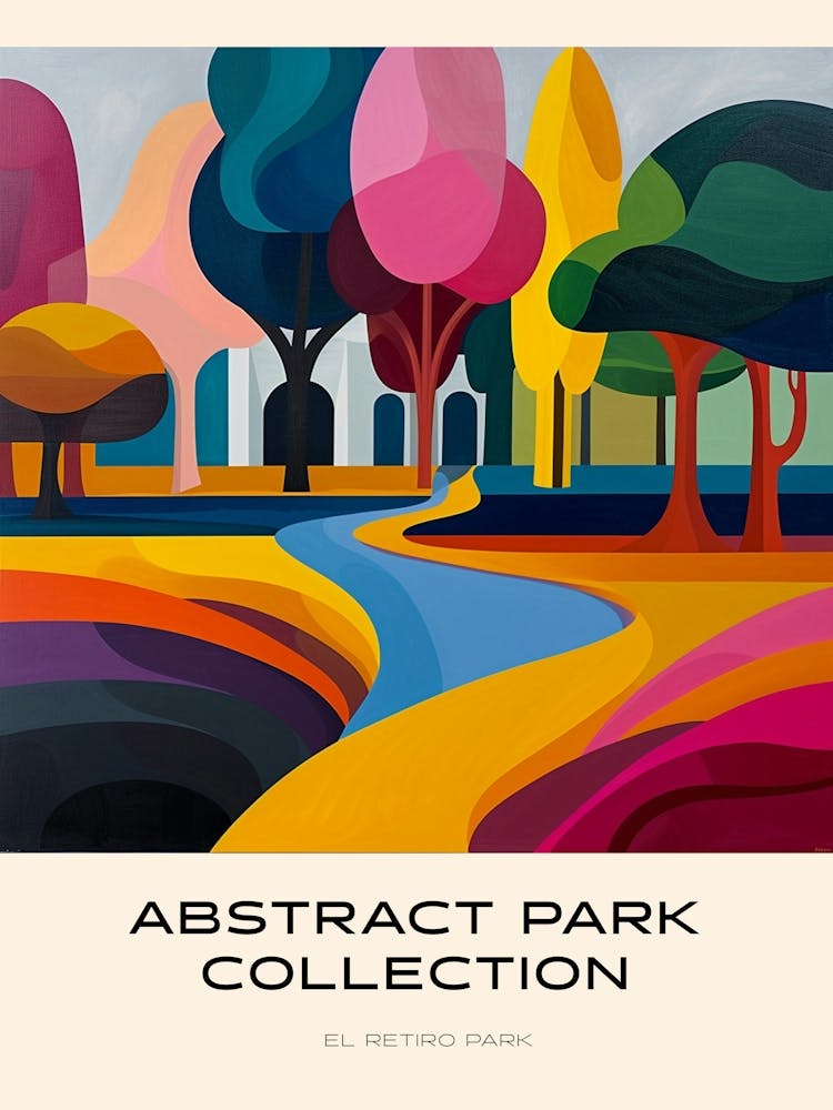 Abstract Park Collection Poster El Retiro Park Madrid Spain 1