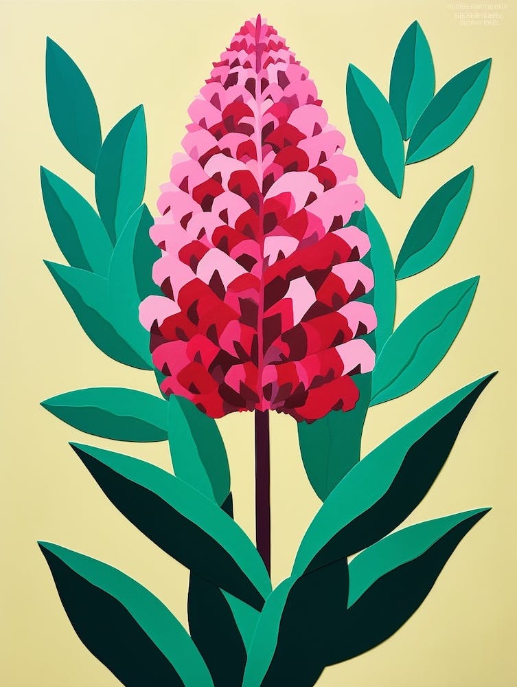 Scherenschnitt-Stil Blumenkunst Celosia 1