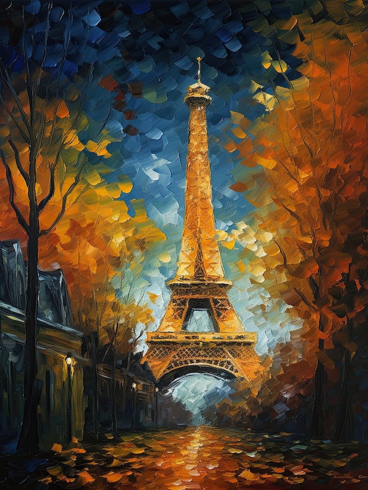 Eiffel Tower Paris Van Gogh Style 2