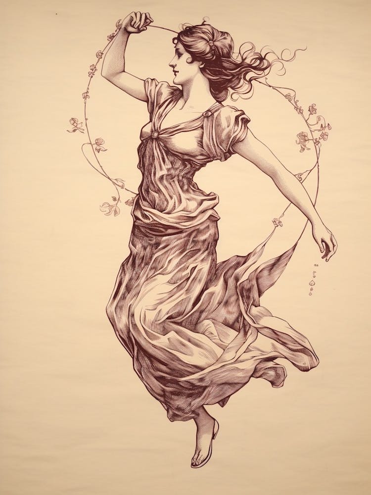 Aphrodite Vintage Drawing 1