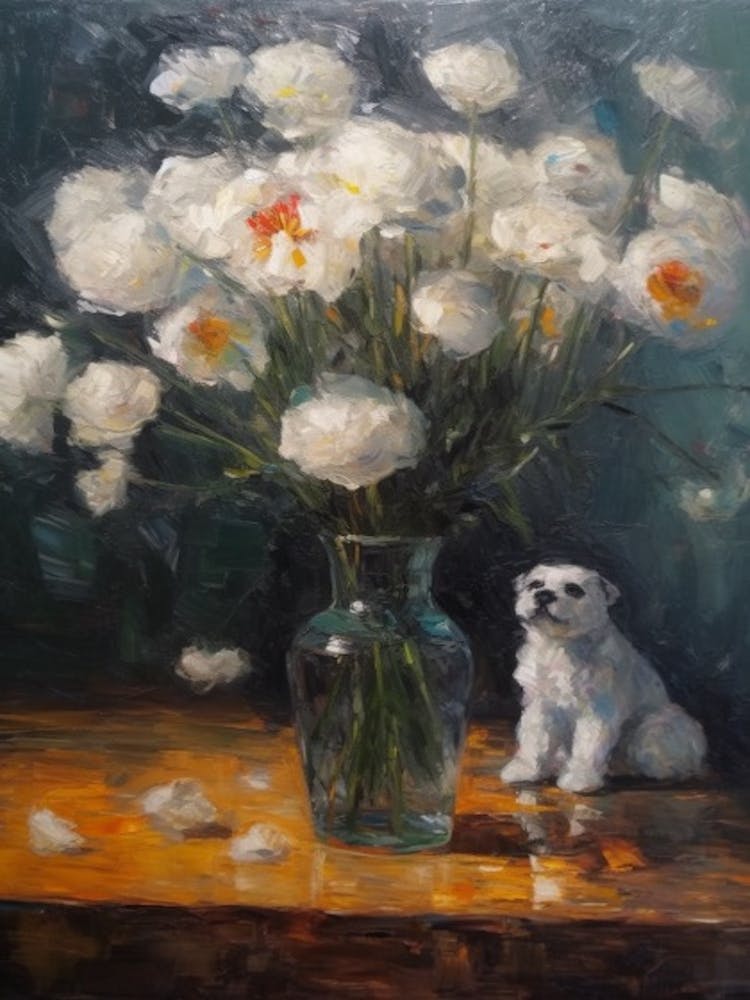 Lisianthus With A Dog 3