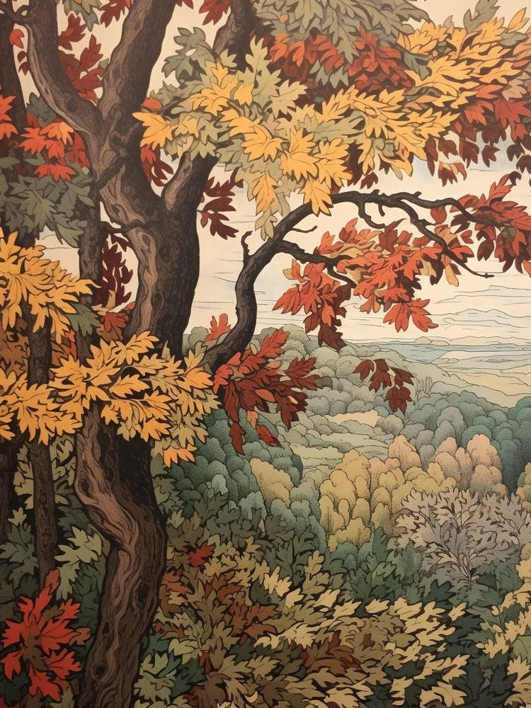 Boxelde 3 Vintage Autumn Tree Print 