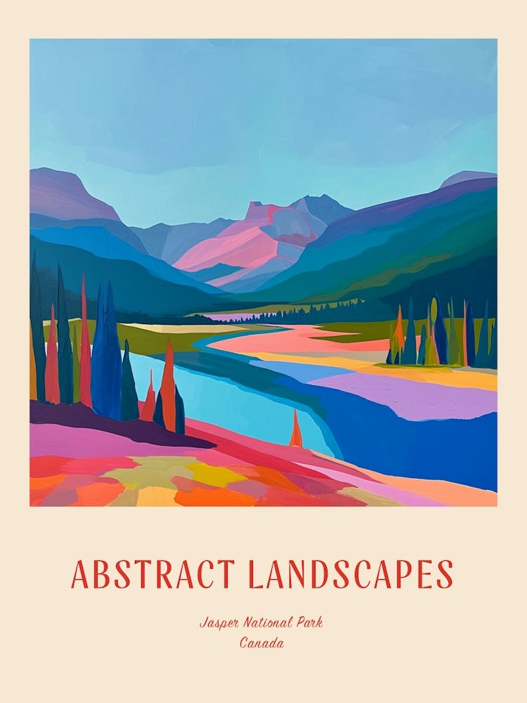 Colourful Abstract Jasper National Park Canada 3 Poster