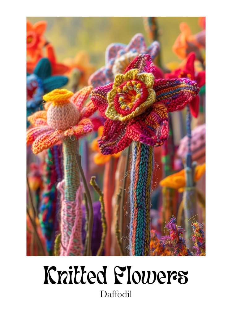 Gestrickte Blumen Narzisse 6