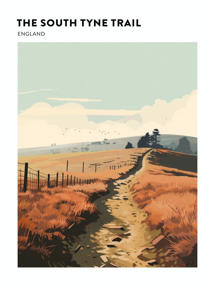The South Tyne Trail England 1 Hiking Trail Landscape Poster