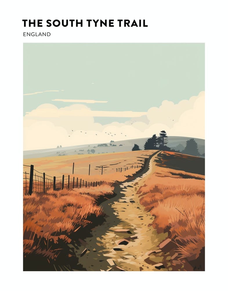 The South Tyne Trail England 1 Hiking Trail Landscape Poster