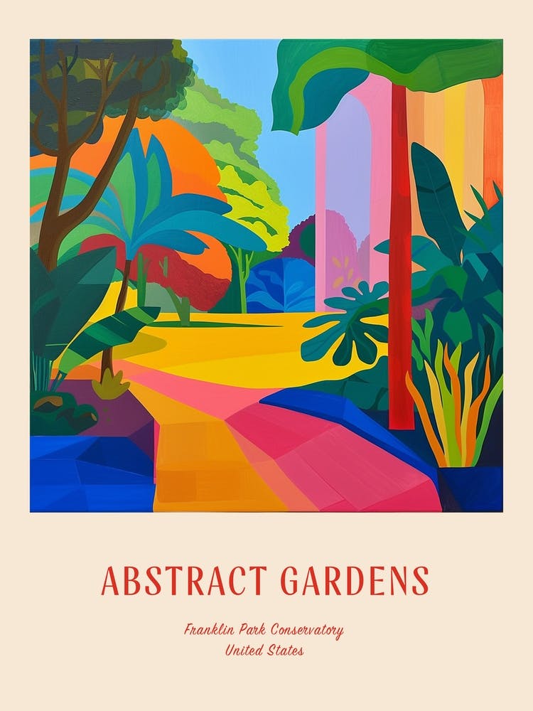 Colourful Gardens Franklin Park Conservatory Usa 3 Red Poster