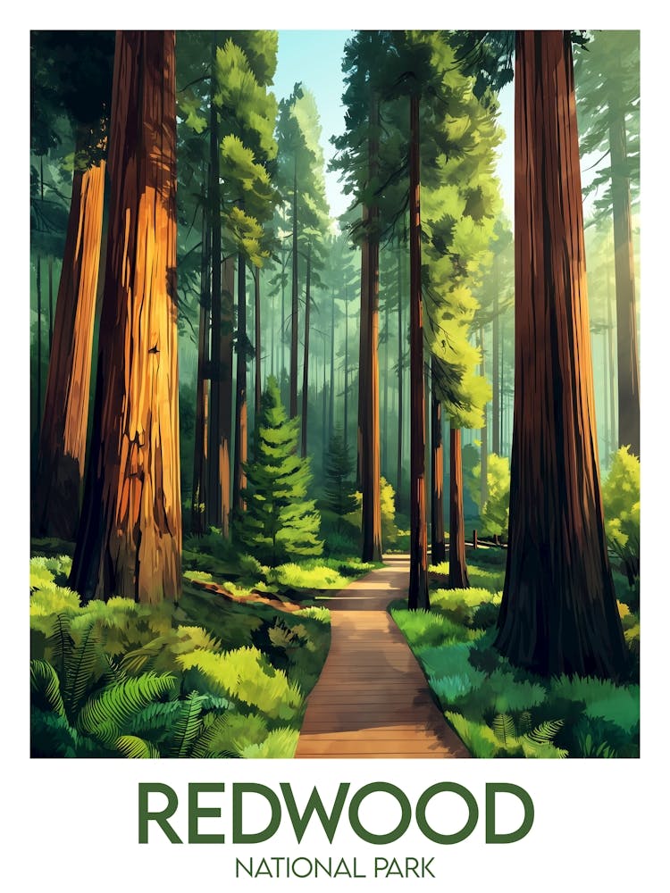 Affiche de voyage Redwood National Park