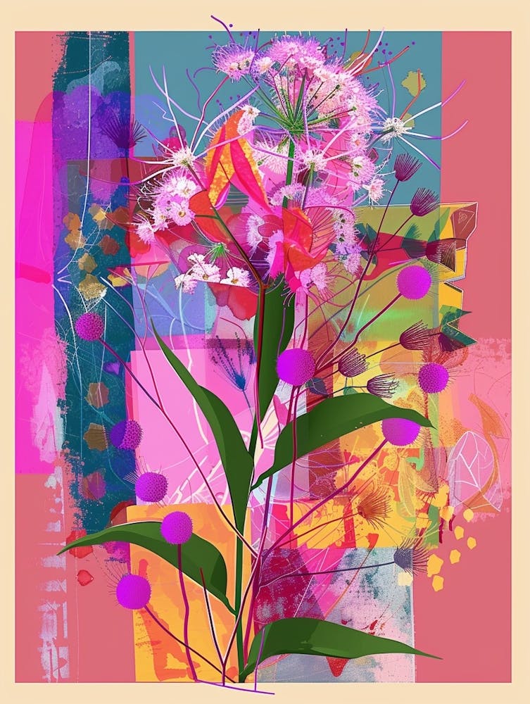 Gypsophila 1 Neon Flower Collage