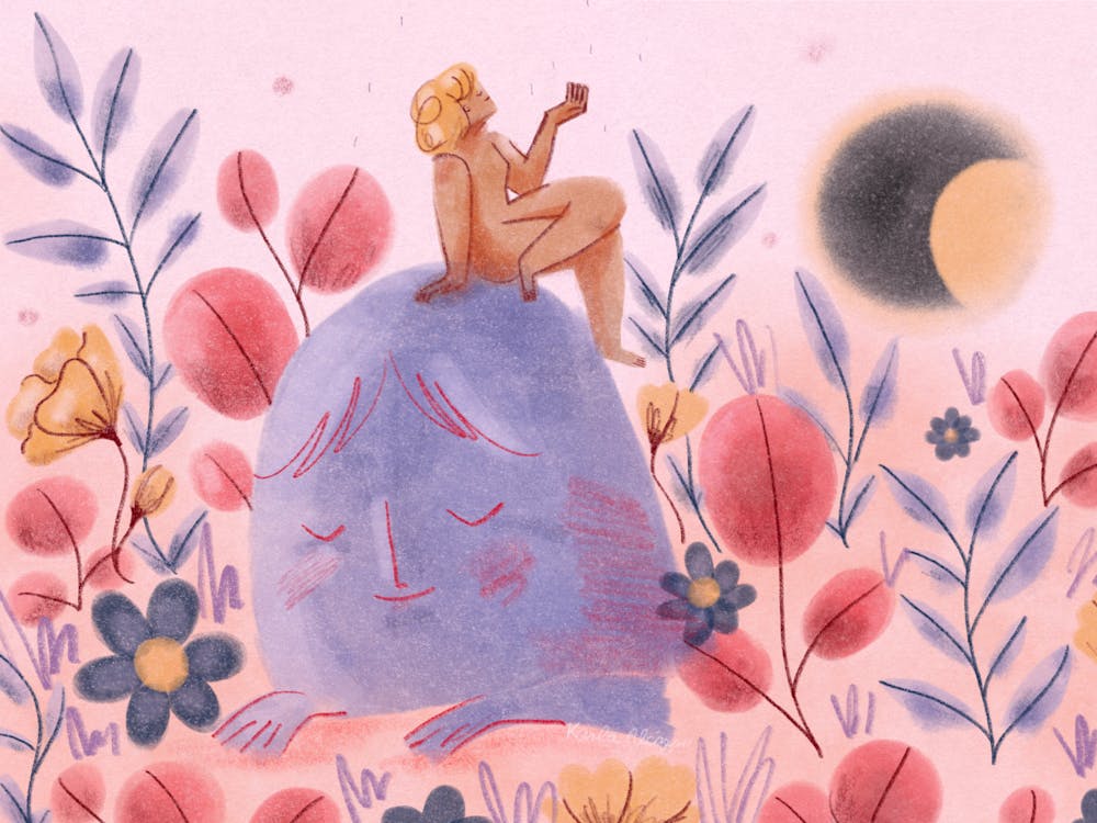 Moon And Flowers