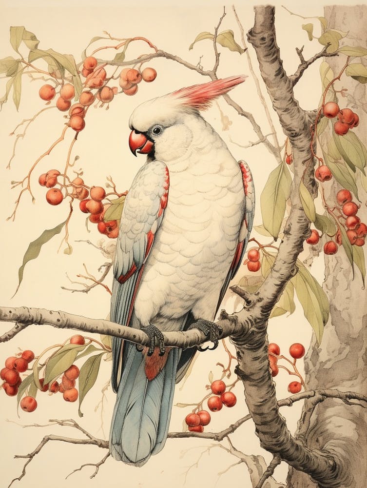 Storybook Animal Watercolour Cockatoo 1