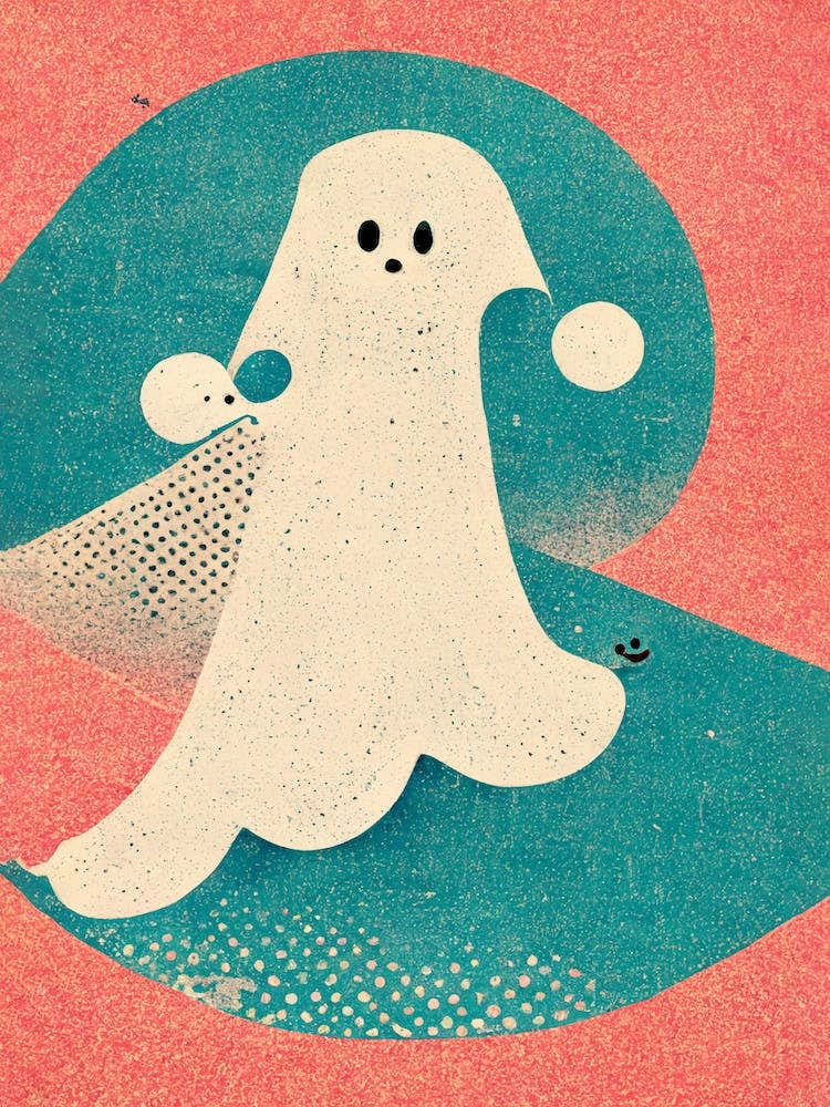 Cute Ghost Surfing