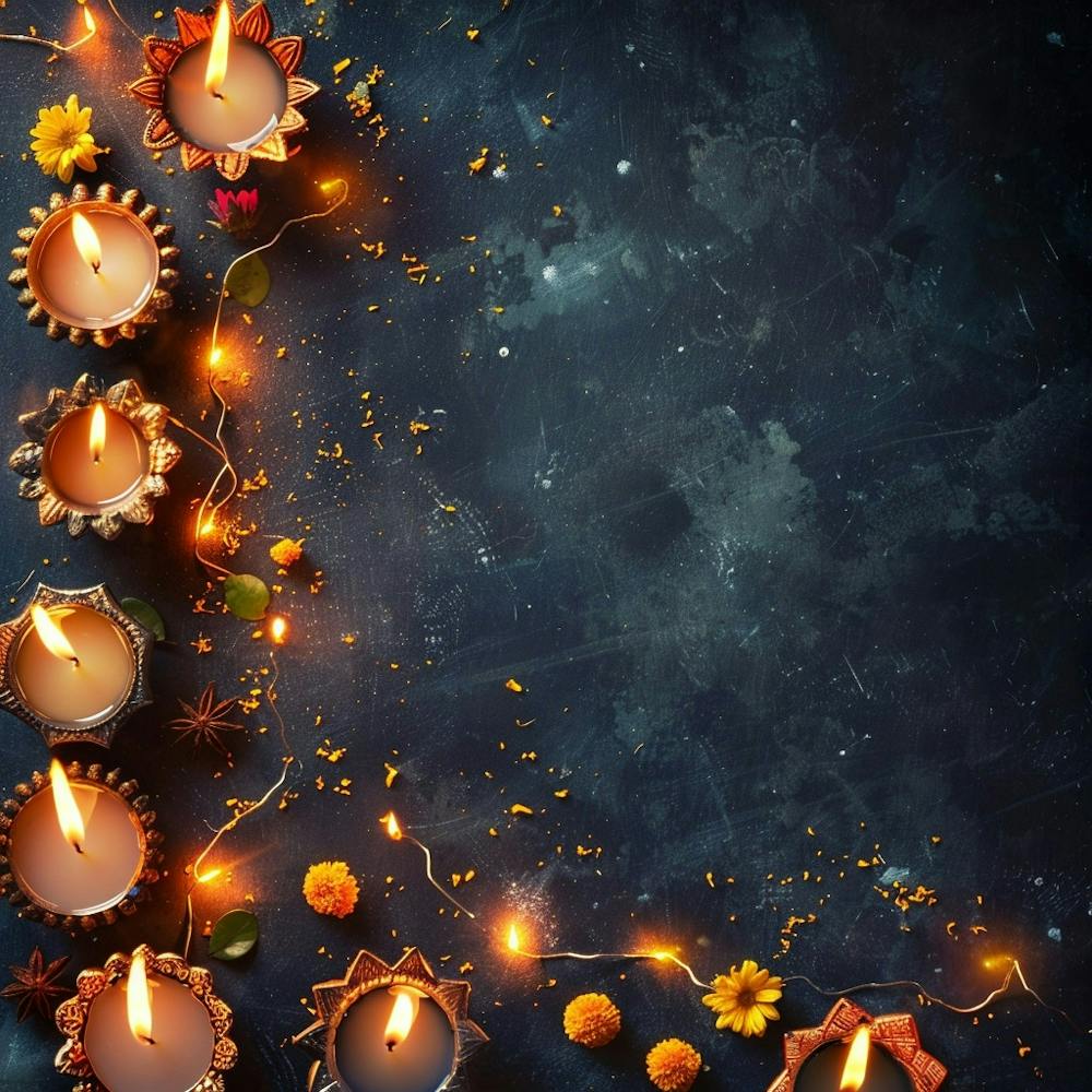 Diwali Themed Banner Texture With Ample Copy Space