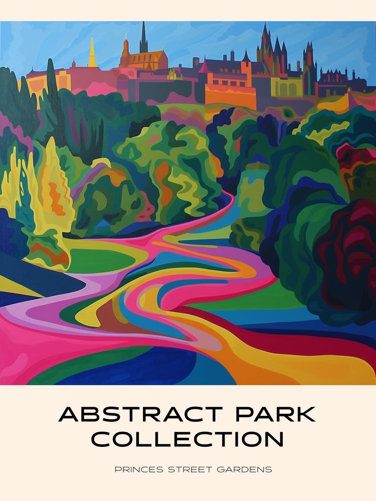 Abstract Park Collection Poster Princes Street Gardens Edinburgh Scotland 3