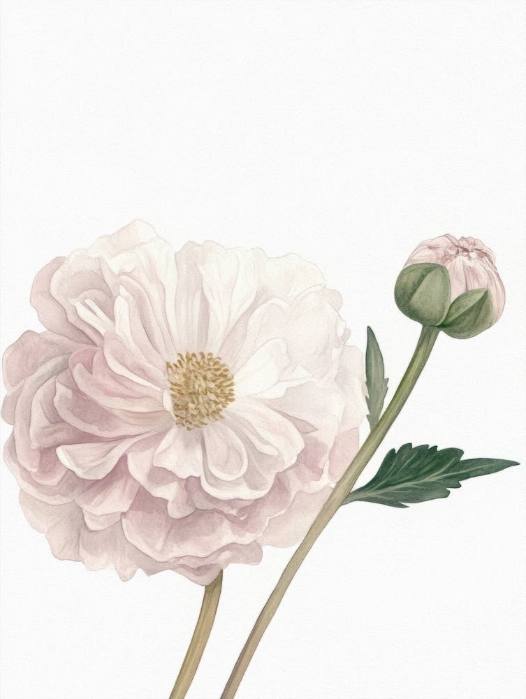 Watercolour Flower On White 14