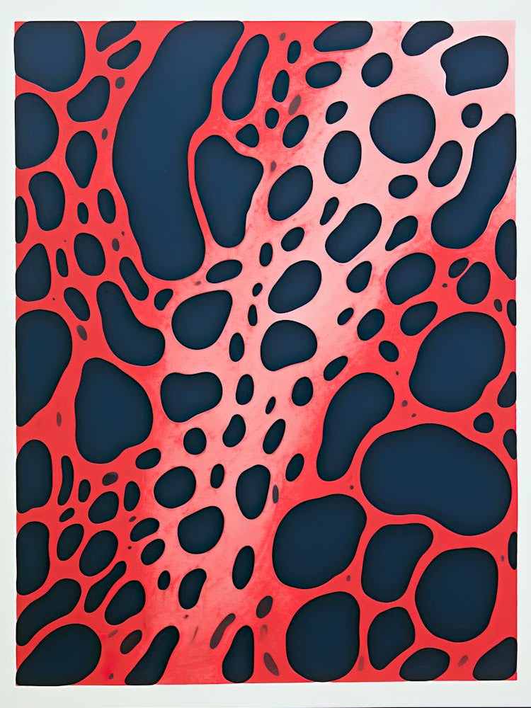 Bioluminescent Stream Psychedelic Waveform Art