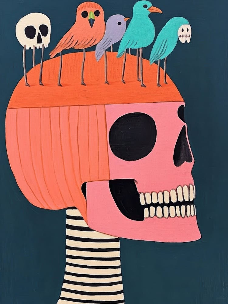 Skull With Birds